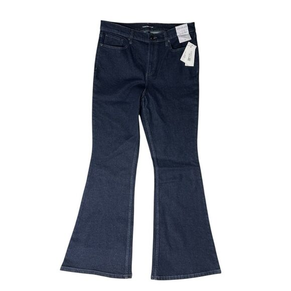 Calvin Klein High Rise Flare Jeans Dark Wash Size 32 NWT - Picture 9 of 9